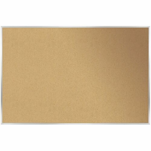 Ghent Bulletin Board, Wall-Mount, AK Series, Natural Cork Surface, Satin Aluminum Frame, 87.9 in W x 0.56 in D x 48.46 in H