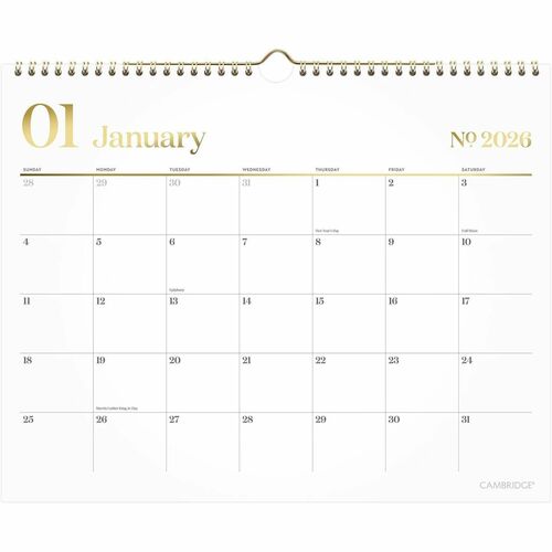 At-A-Glance WorkStyle Wall Calendar - Monthly - 12 Month - January 2026 to December 2026 - 15" x 12" Sheet Size - 1.50" x 2" Block - Twin Wire - Wall Mount - Multi - Hanging Loop, Event Calendar, Appointment Schedule, Yearly Planner, Dated Planning Page, 