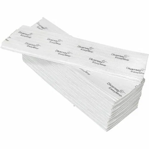 TASKI EasyMop Single-Use Mop Pads - 16" Width x 5" Depth - Disposable - White - 0.82 oz - 10 / Carton