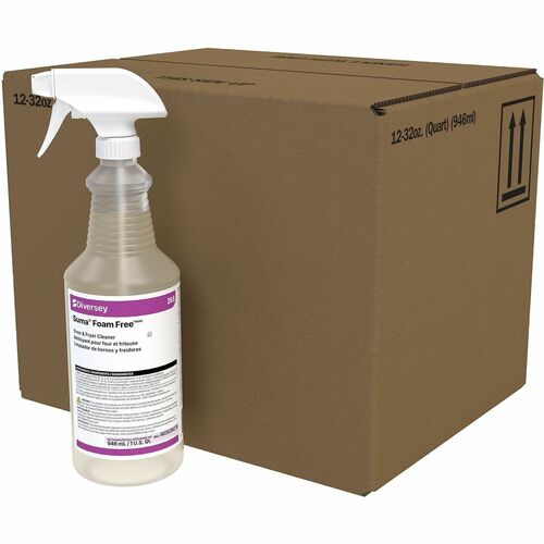 Suma Foam FreeTM/MC D9.6 - For Oven, Grill, Fryer, Vent Hood - Ready-To-Use - Foam Spray, Liquid - 32 fl oz (1 quart) - 13 pH - Solvent Scent - Kosher, Rinse-free - Clear Amber - 12 / Carton