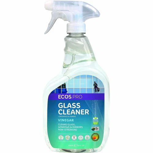 ECOS® PRO Vinegar-Based Window Cleaner - For Window, Glass, Mirror - Ready-To-Use/Concentrate - Spray, Liquid - 32 fl oz (1 quart) - Clean Scent - Recommended For: Film Remover, Streak Remover, Haze Remover, Dirt Remover - Aseptic, Ammonia-free, Dye-f