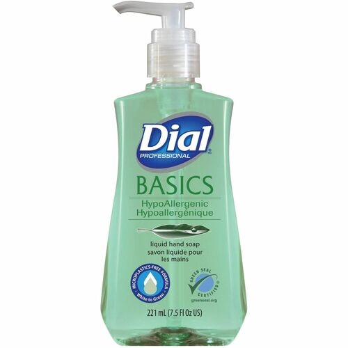 Dial Basics Liquid Hand Soap - Fresh Floral Scent - For Dry Skin - 7.50 fl oz - Skin, Hand, Commercial, Healthcare, School, Office, Restaurant, Daycare - Green - 12 / Carton