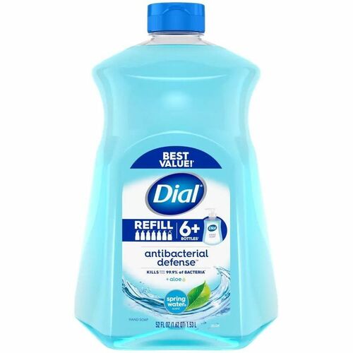 Dial Antibacterial Defense Liquid Hand Soap - Spring Water Scent - 1.63 quart - Pump Dispenser - Bacteria Remover - Hand, Skin - Antibacterial - Blue - Recycled - Cruelty-free, Paraben-free, Phthalate-free, Silicone-free, pH Balanced, Sulfate-free - 1 Eac