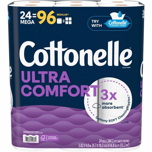 Kimberly-Clark Professional Ultra Comfort Toilet Paper - 2 Ply - White - Paper, Fiber - 24 / Pack
