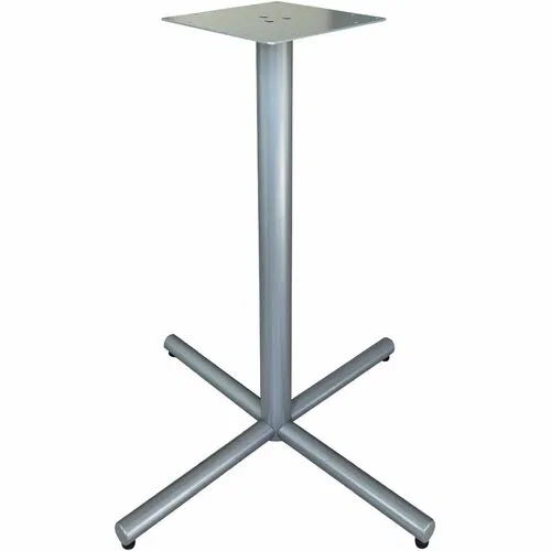 Lorell Table Base, Hospitality/Conference, Essentials Series X-Base, 45" W x 40.8" H, Silver Metal, for 36" or 42" Round/Square Tabletops