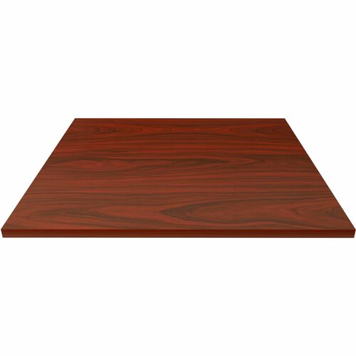 Lorell Tabletop, Hospitality/Conference, Essentials Series, 36" x 36" x 1", Mahogany Laminate, 3mm PVC Edgebanding