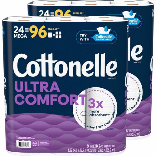 Kimberly-Clark Professional Ultra Comfort Toilet Paper - 2 Ply - White - Paper, FiberPack - 24/Pack - 2 / Carton