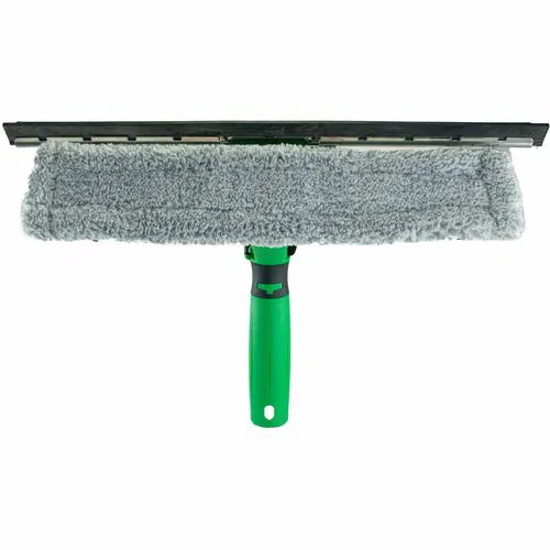 Unger, Squeegee/Washer, Visa Versa, 10" Microfiber/Rubber, Green, Ergonomic Non-Slip Grip, Washable, for Telescopic Poles