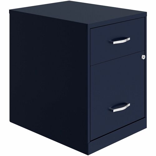NuSparc File Cabinet, Home Office, 2-Drawer, 14.2" W x 18" D x 19" H, Letter Vertical, Navy Steel, Locking Drawers, Smooth-Glide Suspension