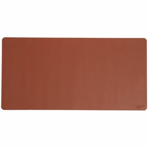 Smead Desk Pad, 15.7" W x 31.5" D x 0.1" H, Waterproof Vegan Leather, Faux Suede Backing, Non-Slip, Saddle