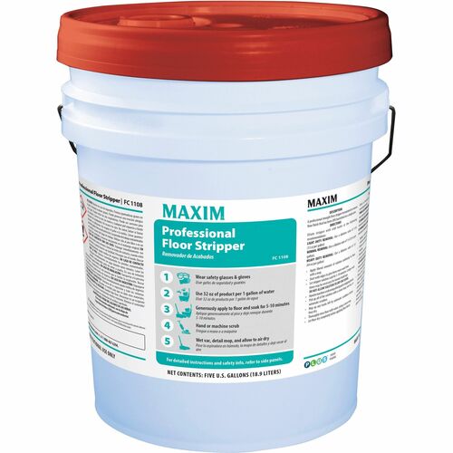 Midlab Professional Action Stripper - For Floor - Concentrate - Liquid - 640 fl oz (20 quart) - Citrus Scent - Rinse-free, Ammonia-free - White - 1 Each