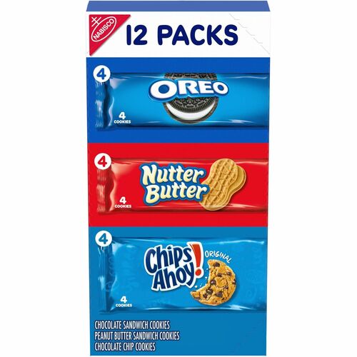 Mondelez Cookie Variety Pack, Oreos, Nutter Butters, Chips Ahoy, 12/Box