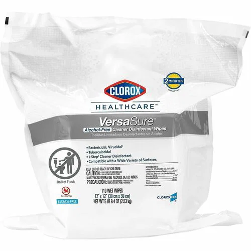 Clorox Healthcare VersaSure Disinfectant Wipes - Large - White - 85 Wipes/Canister - 2 / Carton
