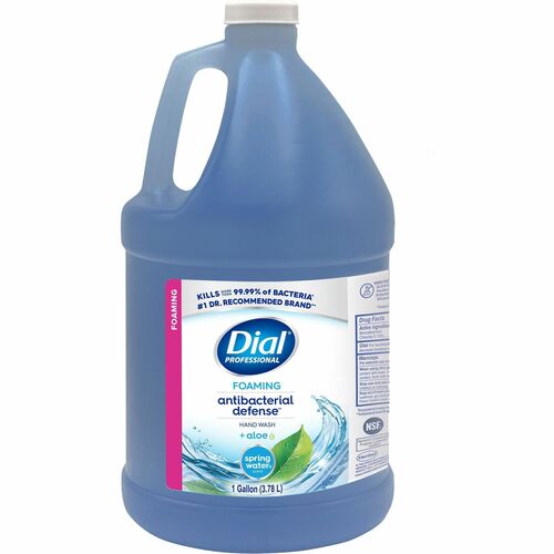 Dial Antibacterial Defense Foaming Handwash - Spring Water Scent - 1 gal - Bottle Dispenser - Bacteria Remover - Hand - Antibacterial - Cruelty-free, Paraben-free, Phthalate-free, Silicone-free, pH Balanced - 4 / Carton