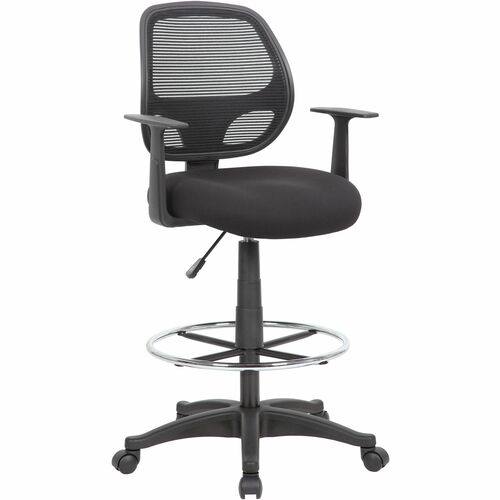 Boss Mesh Back Stool, Office, Commercial Grade, Pneumatic Height 26"-31", 275 lb Capacity, High-Density Foam Seat, Black