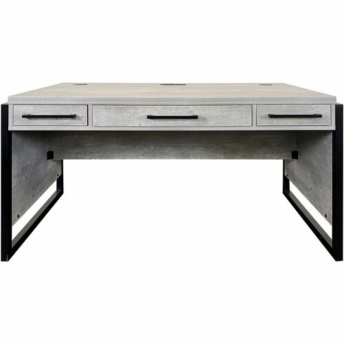 Martin Mason Concrete Laminate Unit - 31" Height x 60" Width x 30" Depth - 3 x Utility, Storage Drawer(s) - Material: Thermofused Laminate (TFL) - Finish: Concrete, Stone - Storage Drawer, Center Drawer, Cable Management, Grommet, Durable, Long Lasting, A