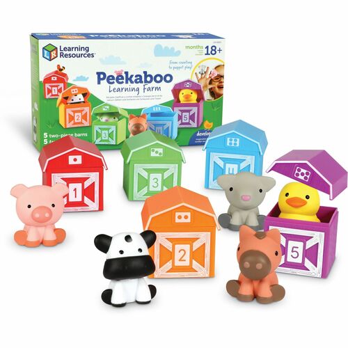 Learning Resources Peekaboo Learning Farm - Farm Playset - Theme/Subject: Farm, Learning, Fun - 18 Month & Up - 15 Pieces - Multi