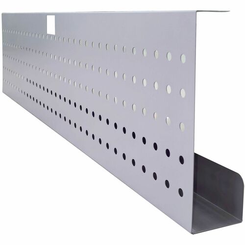 Lorell Modesty Panel, Invent, 42" W x 3" D x 10" H, Powder-Coated Steel, Silver, Cable Channel, for 48" Training Table Top