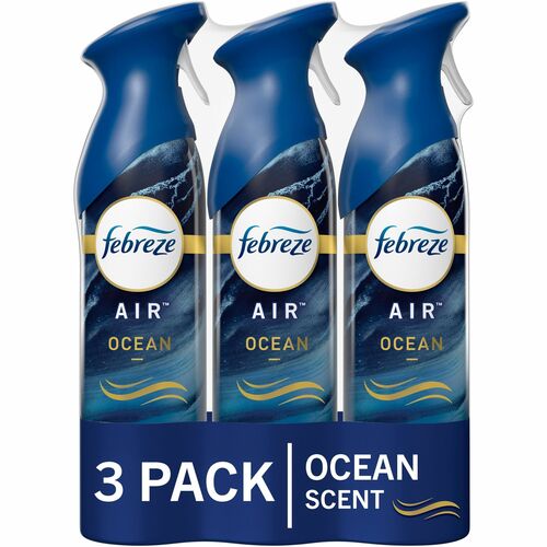 Febreze Air Freshener Spray, Home, Ocean Scent, 8.8 fl oz, Blue, 100 Percent Natural Propellant, 3/PK