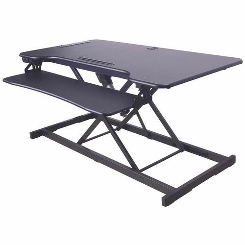 Rocelco Electric Desk Riser - 40 lb Load Capacity - 46" Width - Desk - Black - For Tablet, Smartphone - Lift Mechanism, Electric Lift, Grommet, Keyboard Tray, Built-in USB Port, Electrical Outlet