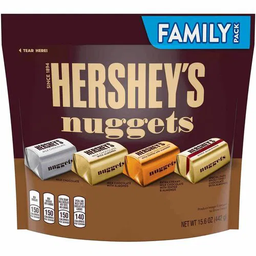 Hershey Nuggets Chocolates - Mildy Sweet Special Dark Chocolate with Almond, Extra Creamy Milk Chocolate with Toffee and Almond, Milk Chocolate, Milk Chocolate with Almond - Individually Wrapped - 15.60 oz - 1 / Carton