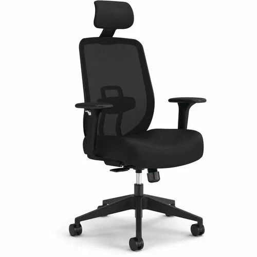 HON Altern Task Chair, Mid-Back Mesh, Fabric Seat, Adjustable Arms, Lumbar Support, Black