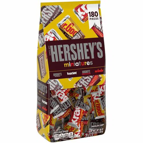 Hershey Chocolate Assortment, Miniatures, Milk, Dark & Peanut Chocolate, 3.5 lb, 180/CT