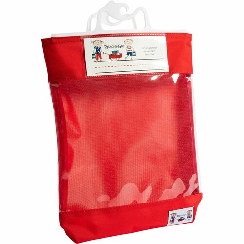 Seat Sack Read-n-Go Book Baggies - 10.50" Width x 2" Depth - Apple Red - Poly Cotton - Classroom, School - 10 / Carton