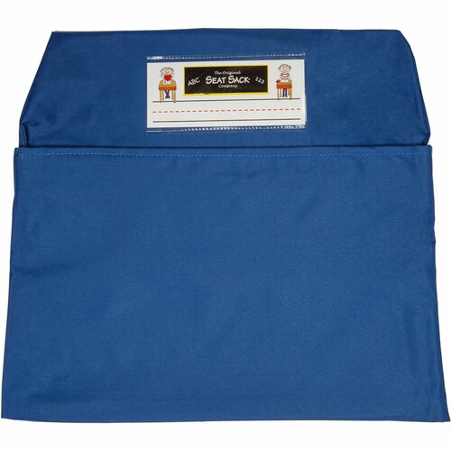 Seat Sack Bundle-Single Pocket - 1 Pocket(s) - 1 Compartment(s) - 12" Width x 2" Depth - Chair - Durable, Desk Space, Laminated, Washable, Expandable - Blue - Poly Cotton - 10/Pack - 1 / Carton