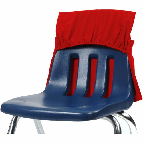 Seat Sack One-Pocket with Elastic Back - 1 Pocket(s) - 17" Width x 2" Depth - Chair - Durable, Desk Space, Laminated, Elastic, Washable, Expandable - Red - Poly, Cotton, Laminate - 10 / Carton
