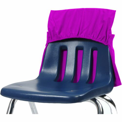 Seat Sack One-Pocket with Elastic Back - 1 Pocket(s) - 17" Width x 2" Depth - Chair - Durable, Desk Space, Laminated, Elastic, Washable, Expandable - Purple - Poly Cotton - 10 / Carton