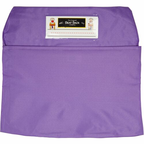 Seat Sack Classroom Pack One-Pocket - 1 Pocket(s) - 1 Compartment(s) - 12" Width x 2" Depth - Chair - Durable, Desk Space, Washable, Expandable - Purple - Poly Cotton - 10/Pack - 1 / Carton