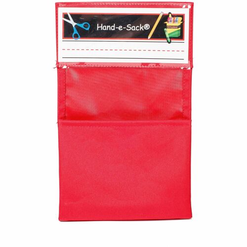 Seat Sack Hand-e-Sack Storage Pouches - Adhesive, Interlockable, Tear Resistant - Red - 1 Each