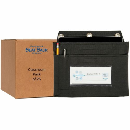 Seat Sack Tablet Taker Carrying Case (Pouch) Chromebook - Black - 9.8" Height x 12.8" Width x 1" Depth - Large Size - 1 / Carton