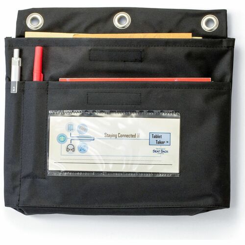 Seat Sack Tablet Taker Carrying Case (Pouch) Chromebook - Black - 9.8" Height x 12.8" Width x 1" Depth - Large Size - 50 / Carton
