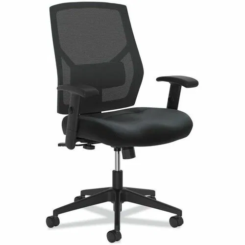 HON Crio Task Chair, Office, High-Back, 250 lb Capacity, 18 in to 22 in Seat Height, Bonded Leather Seat, Mesh Back, Adjustable Arms