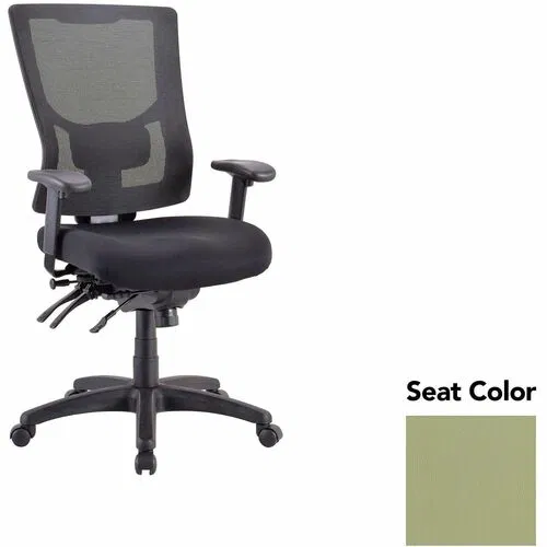 Lorell Conjure Executive Chair, High-Back Mesh, Upholstered Dillon Sage, Adjustable Lumbar, Tilt Tension, Seat Slider