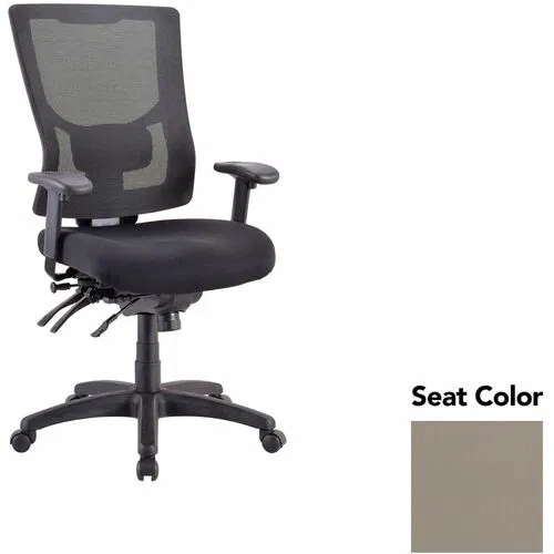 Lorell Conjure Executive Chair, High-Back Mesh, Upholstered Cushion, Adjustable Lumbar, Ratchet Back, Slider, 26.7" x 26" x 44", Dillon Stratus