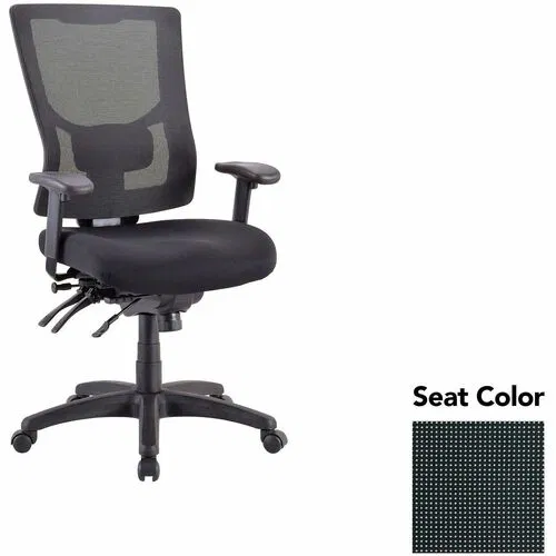 Lorell Executive Chair, Conjure, High-Back Mesh, Upholstered Expo Tuexdo Seat, Lumbar Support, Adjustable Height, 26.7" W x 26" D x 44" H