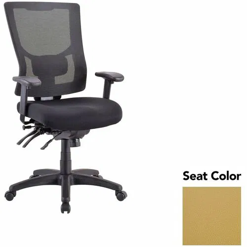 Lorell Conjure Executive Chair, High-Back Mesh, Upholstered Canyon Nugget Seat, Adjustable Height, Lumbar Support, Tilt Tension, Seat Slider