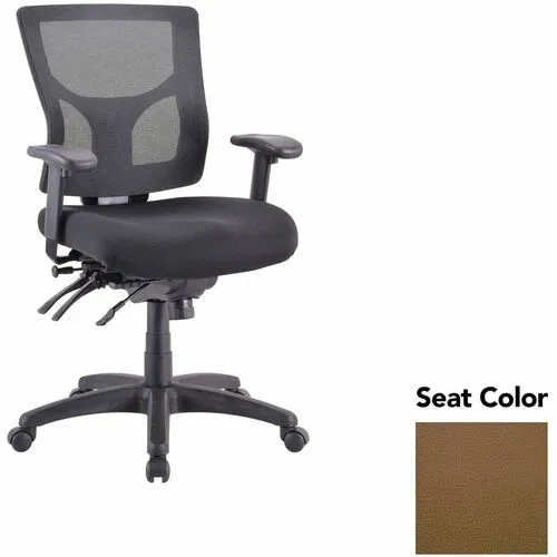 Lorell Executive Chair, Conjure, Mid-Back Mesh, Padded Seat Slider, Lumbar Support, Ratchet Adjustment, Tilt Tension, Canyon Mudslide