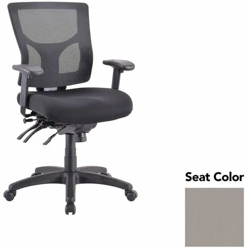 Lorell Executive Chair, Conjure, Mesh Mid-Back, Padded Seat, Lumbar Support, Ratchet Back, 26.7" W x 26" D x 39.3" H, Castillo Metal