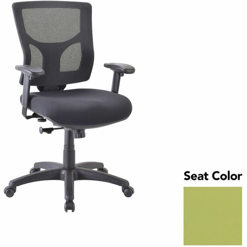 Lorell Conjure Swivel/Tilt Task Chair - Dillon Apple Green Seat Color - Mesh Back Material - Mid Back - Armrest - 1 Each