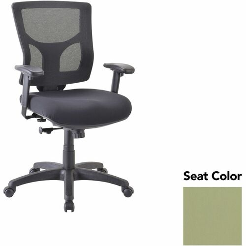 Lorell Conjure Swivel/Tilt Task Chair - Dillon Sage Seat Color - Mesh Back Material - Mid Back - Armrest - 1 Each