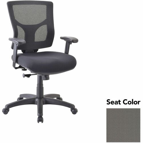 Lorell Conjure Swivel/Tilt Task Chair - Expo Fog Seat Color - Mesh Back Material - Mid Back - Armrest - 1 Each