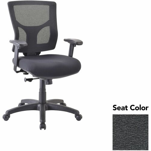 Lorell Conjure Swivel/Tilt Task Chair - Fuse Azurean Seat Color - Mesh Back Material - Mid Back - Armrest - 1 Each