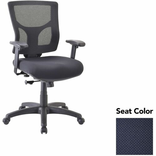 Lorell Conjure Swivel/Tilt Task Chair - Perfection Navy Seat Color - Mesh Back Material - Mid Back - Armrest - 1 Each