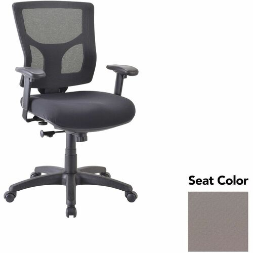 Lorell Conjure Swivel/Tilt Task Chair - Insight Fossil Seat Color - Mesh Back Material - Mid Back - Armrest - 1 Each