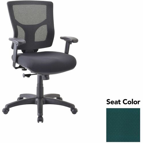 Lorell Conjure Swivel/Tilt Task Chair - Insight Forest Seat Color - Mesh Back Material - Mid Back - Armrest - 1 Each