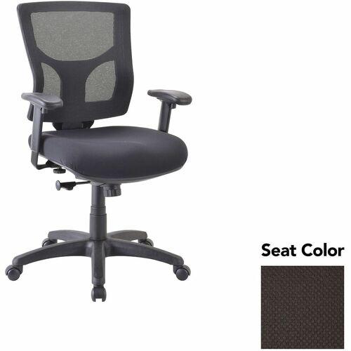 Lorell Conjure Swivel/Tilt Task Chair - Perfection Black Seat Color - Mesh Back Material - Mid Back - Armrest - 1 Each